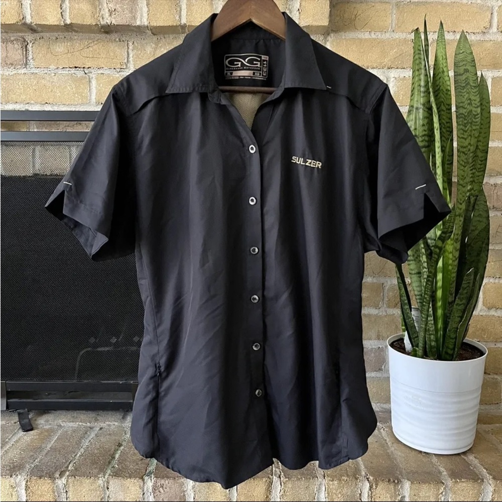 GameGuard Womens Black Microfiber Short Sleeve Shirt Size XL